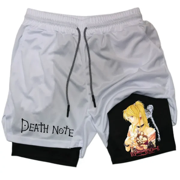 Anime 2 in 1 Performance Shorts Death Note Amane Misa Print Shorts Workout Quick Dry Summer Running GYM Sport Short Pants - Image 4