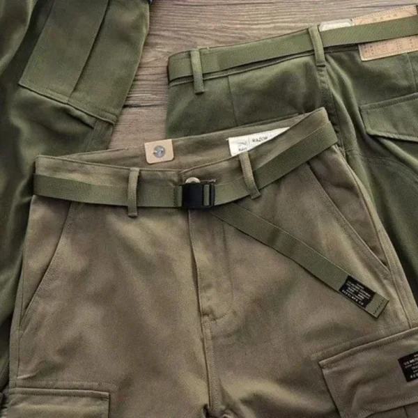 Men's Cargo Pants Korean Male Trousers Khaki Aesthetic Loose Straight Luxury Fashion Vintage High Quality Plus Size Baggy - Image 3