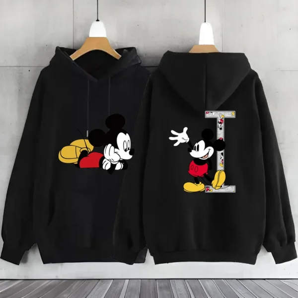 Cute Mickey Mouse A-Z 26 English Letter Hoodie Women's Sweatshirts Hoodies Long Sleeve Woman Clothing Hoodie Women's Sweat-shirt - Image 3