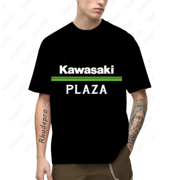2024 Summer All-match Kawasakis Motorcycle Short-sleeved T Shirt For Men And Women Racing Fans T-shirt Cycling Half-sleeved - Image 3