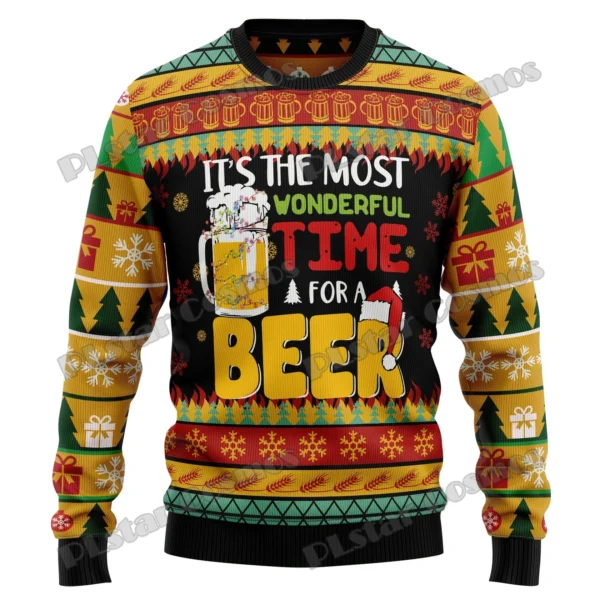 PLstar Cosmos Christmas Jingle Beer 3D Printed Men's Ugly Christmas Sweater Winter Unisex Casual Warm Knitwear Pullover MY22 - Image 3