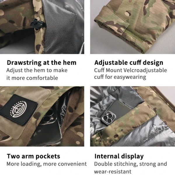 Military Tactical Jackets -25°F Men's Waterproof Windbreaker Hoodie Heat Reflect Winter Hiking Jackets Men Army Hunting Clothes - Image 5