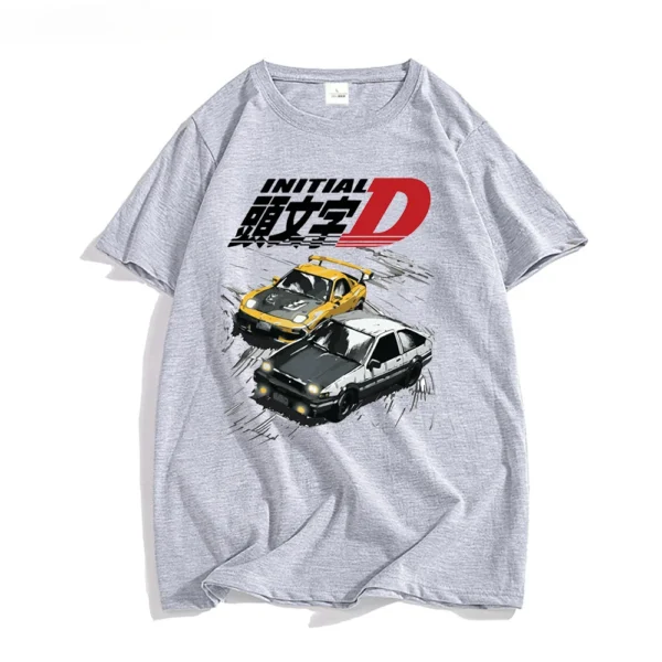 Men Summer Cool Short Sleeves Tshirt Casual Homme T Shirt AE86 Japan Anime Initial D T-shirt Racing Drift Car Graphic Cotton Tee - Image 4