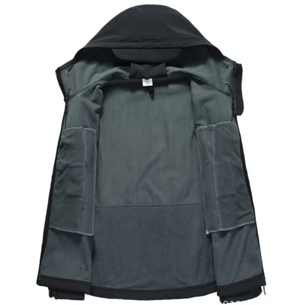 Outdoor Jackets Men Shark Skin Soft Shell Tactical Waterproof Windbreaker Jacket Mens Hooded Bomber Coats Hiking - Image 4