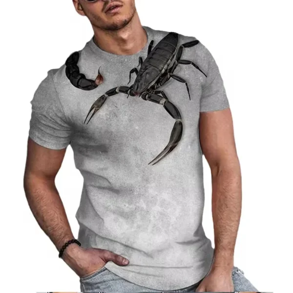 Simple Scorpion Graphics T Shirt Fashion Summer Short Sleeve 3D Printed Streetwear T-shirt Casual O Neck Oversized Mens Tees - Image 3