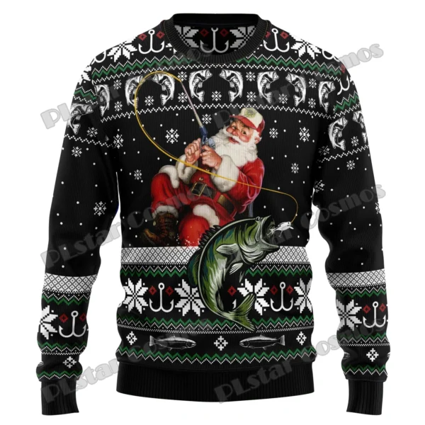 Santa Claus Jesus Friend 3D Printed Men's Crewneck Ugly Christmas Sweater Winter Unisex Casual Warm Knit Pullover Sweater MY12 - Image 3