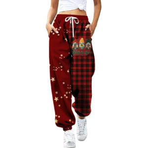 Women Merry Christmas Fashion Trousers Deer Xmas Print Bottom Sweatpants Sweatpants Gym Fitness Training Pants Female Joggers