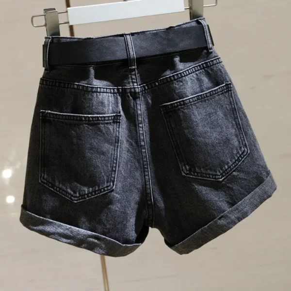 High Waisted Denim Shorts 2024 Summer New Style Women's Loose Fitting Hot Pants Versatile Slimming Wide Leg Pants Korean Version - Image 4