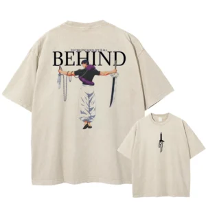 Men Streetwear Washed Apricot White Oversized T Shirt Japanese Anime Graphic Print T-Shirt Summer Cotton Short Sleeve Tees