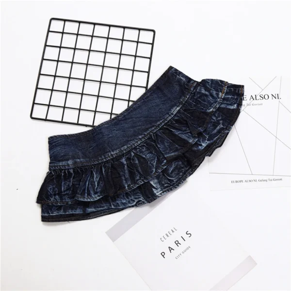 Sexy Ruffle Pleated Denim Mini Shorts Vintage Ultra Short Skirt Low Waist Cake Shorts Women Nightclub Street Dance Miniskirt - Image 5