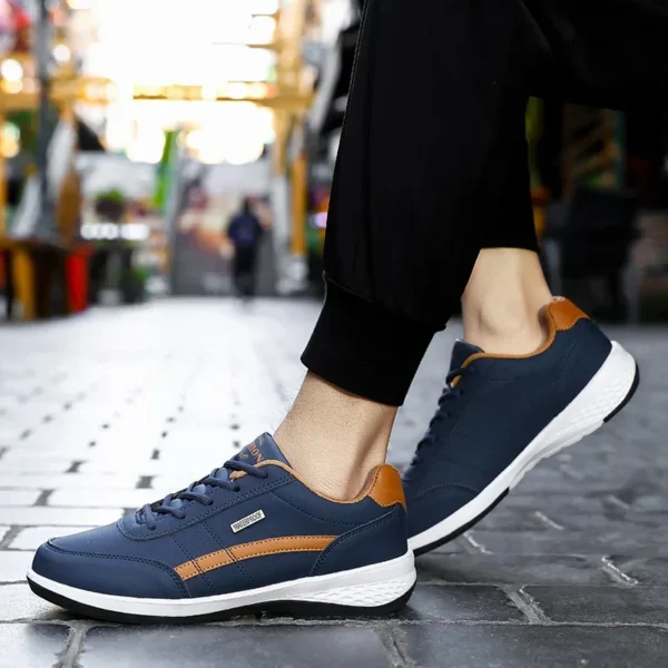 Men's Sneakers Sports Casual Shoes Leather Outdoor Men Walking Shoe Four Seasons Soft Bottom - Image 5