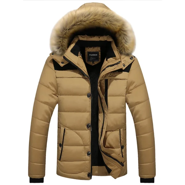 TRAF 2024 Winter New Popular Men's Padded Jacket Thickened Padded Jacket Korean Version Hooded Collar Padded Jacket Men - Image 4