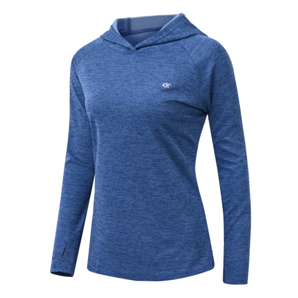 Women's UPF50+ Long Sleeve Running Hoodie T-shirts Sun/UV Protection Breathable Quick Dry T-Shirt Outdoor Sports Pullover - Image 2
