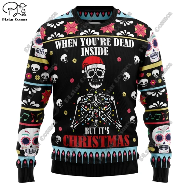 New 3D Printed Animal Custom Series Cute Christmas Pattern Ugly Sweater Street Casual Winter Sweatshirt S-21 - Image 2