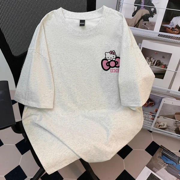 Hell.o Kitt-y Prints Are Versatile And Stylish Women T Shirt Lovely Tee Clothing Letter S-Xxxl T-Shirts Personality Holiday - Image 2