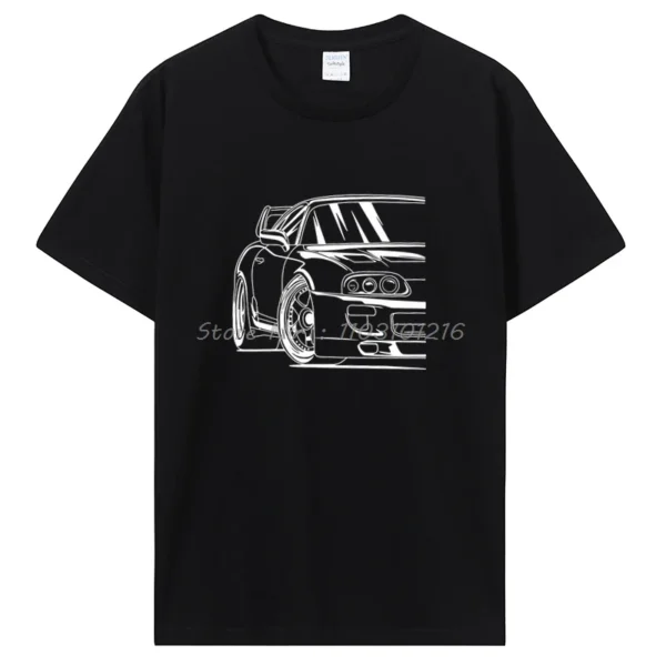 Oversized T-shirt Men Cotton T Shirt Race Car 2JZ JDM Tshirt Men's Clothing Oversized Unisex Tops Streetwear Tees