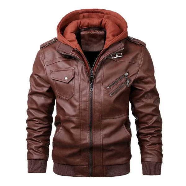KB New Men's Leather Jackets Autumn Casual Motorcycle PU Jacket Biker Leather Coats Brand Clothing EU Size SA722 - Image 5