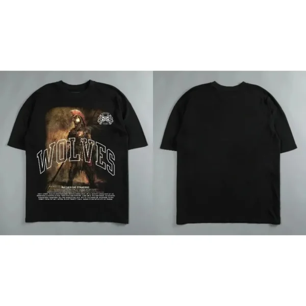 Darc Sport Wolves T-Shirts Oversized Bodybuilding Gym Men Clothing Fugees Graphic Short Sleeve Top Tees Darcsport T Shirts - Image 3