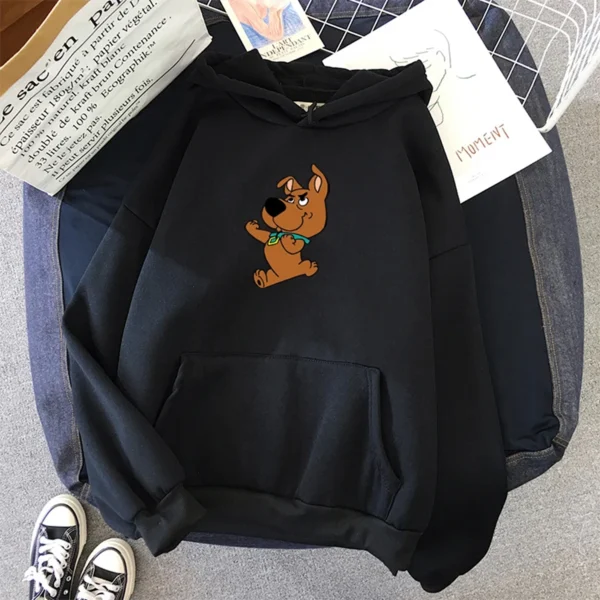 Kawaii Cartoon Dog Print Hooded Plus Size Sweatshirt Women Hoodies Harajuku Long Sleeve Female Pullover Casual Clothes Tops - Image 2