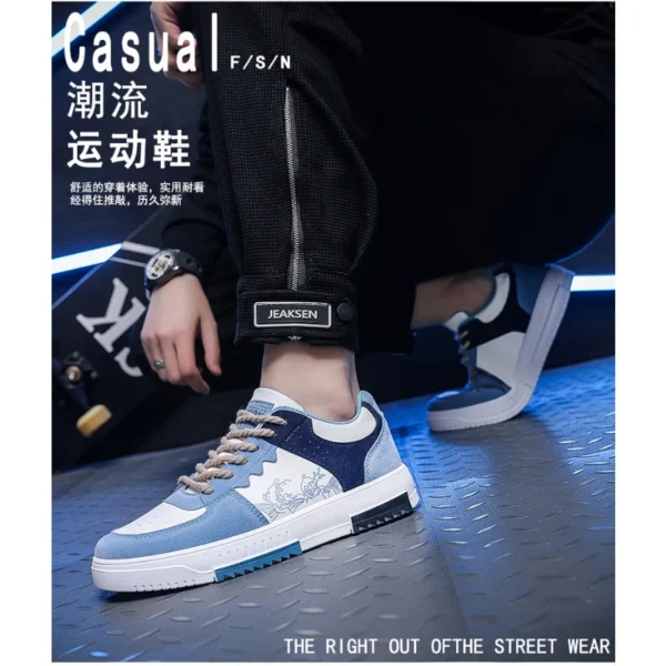 2023Men's Sneakers Flat Student Shoes Breathable Fashion Lace-Up Sneakers Men's Comfort Sports Jogging Shoes Zapatillas Hombre - Image 4