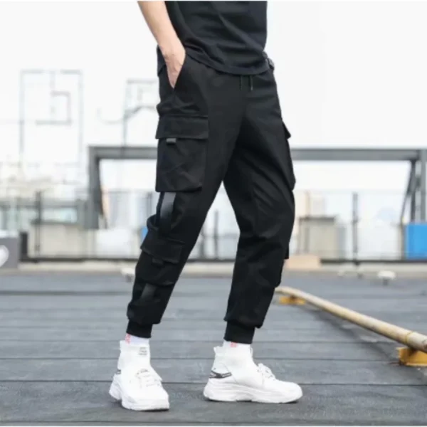 2024 Spring Autumn New Men's Korean Fashion Multi-pocket Loose Ins Nine-minute Drawstring Leg Work Pants Casual Daily Sweatpants - Image 6