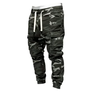 Men'S Loose Camouflage Pocket Jeans Pants Fashion Tooling Camouflage Men'S Cargo Straight Casual Pants Overalls Trousers