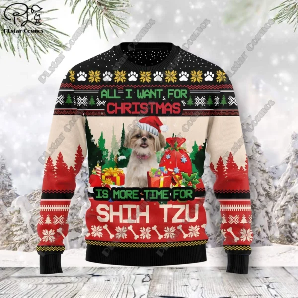 New 3D Printed Animal Custom Series Cute Christmas Pattern Ugly Sweater Street Casual Winter Sweatshirt S-12 - Image 4