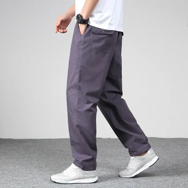 Mens casual Cargo Cotton Pants Men Pocket Loose Straight Pants 2023 Autumn New Male Brand Clothing Jogger Sports Work Trousers - Image 3