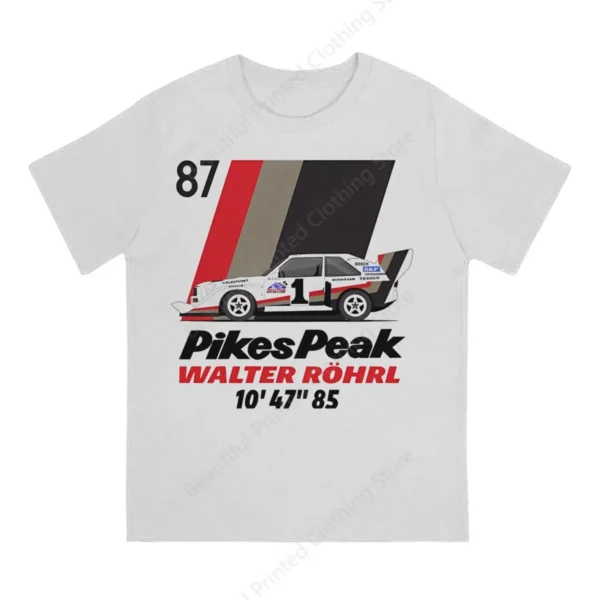 Gran Turismo Racing Game Mens T-Shirt Walter Rohrl Pikes peak 87 Funny Printing T-ShirtsO-Neck Breathable Tee Cotton Fun Tees - Image 2