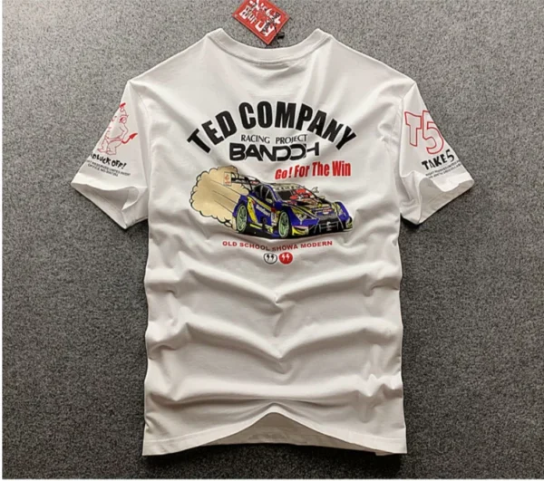 Devil Print Short Sleeve T-shirt Mens Casual Cotton Car Racing T shirts Fashion Painting Hip Hop Tops Tees Shirt - Image 3