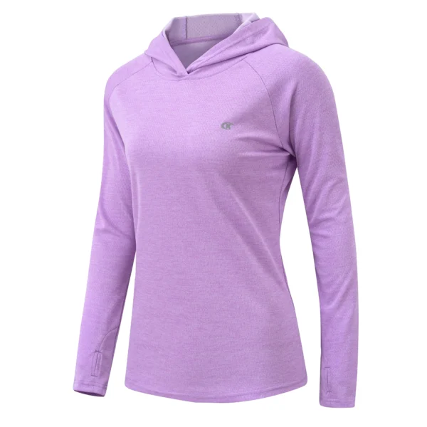 Women's UPF50+ Long Sleeve Running Hoodie T-shirts Sun/UV Protection Breathable Quick Dry T-Shirt Outdoor Sports Pullover - Image 5