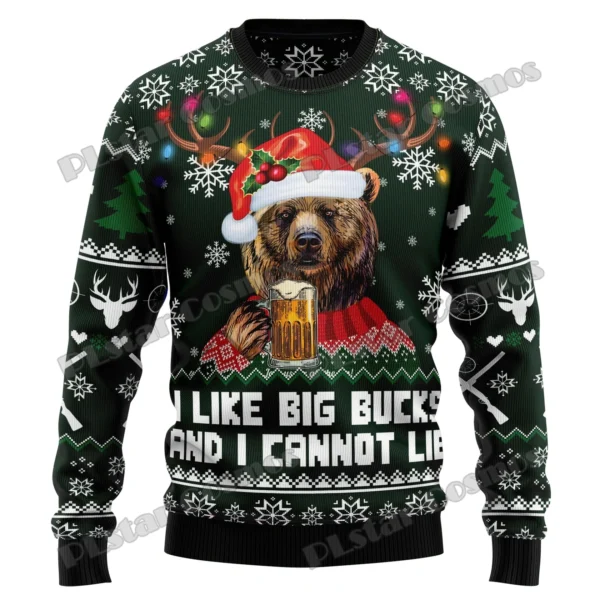 PLstar Cosmos Christmas Beer Season 3D Printed Men's Ugly Christmas Sweater Winter Unisex Casual Warm Knitwear Pullover MY20 - Image 3