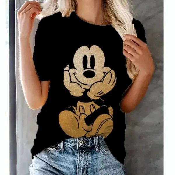 Disney Summer Women T-shirt Cartoon Mickey Mouse Tops Tees Female Fashion Short Sleeve Clothing Girls Luxury Casual Streetwear - Image 4