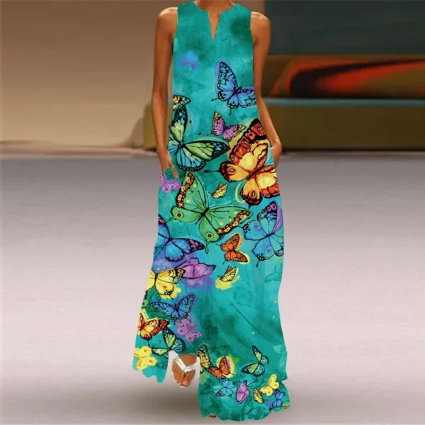 Summer Maxi Boho Dress Women's Elegant Robe Party Sleeveless Casual Sundress Vintage Y2k Vestidos Para Mujer S-5XL Maxi Elegant - Image 3