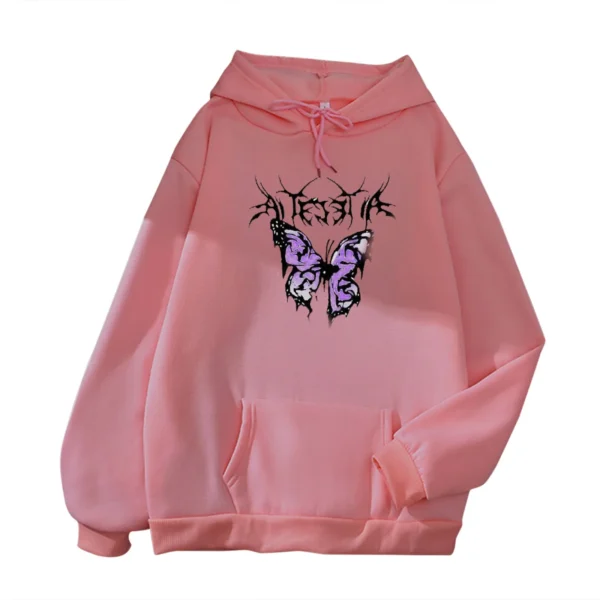 Butterfly Graphic Printed Hooded Plus Size Hoodie Men Women Sweatshirts Couple Y2k Korean Clothing Boy And Girl Casual Sudaderas - Image 6