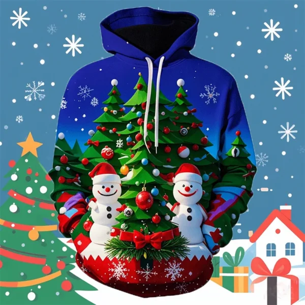 Autumn Fashion 3D Merry Christmas Printed Hoodies Snowmen Snowflakes Graphic Hooded Sweatshirts Christmas Ornament Mens Clothing - Image 6