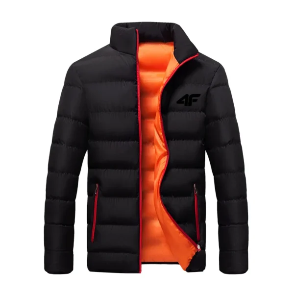 Men's casual jacket, waterproof windbreaker, zippered warm solid color, large size, autumn and winter - Image 5