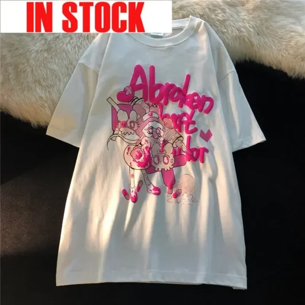 Kawaii Anime Women Tshirts Harajuku Graphic Tees Streetwear Top Fashion Short-sleeved Y2k Tops Oversize T-shirt - Image 5