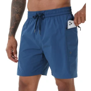 Men's Swim Shorts Board Trunks Quick Dry Swimwear Shorts with Mesh Lining and Zipper Pockets