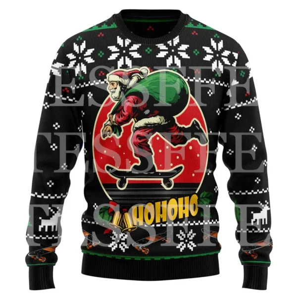 Halloween Dog Cat Bear Cotton Christmas Knitted Ugly Sweater Vintage Winter Pullover Retro Long Sleeve 3DPrint Casual Harajuku B - Image 5