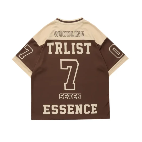 2022 Men Hip Hop Streetwear Retro T Shirt Letter Print Colorblock Tshirt Cotton T-Shirt Short Sleeve Racing Style Tops Tees New - Image 4
