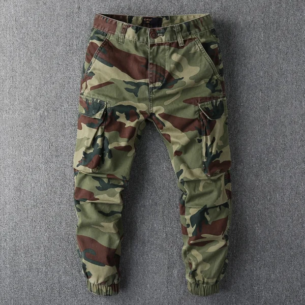 Men's Tactical Camo Trousers Autumn Multi-Pockets Cargo Pants Cotton Outdoor Hiking Pants Fashion Street Casual Pants - Image 3