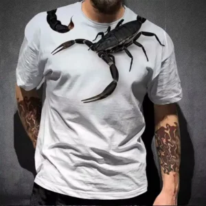 Simple Scorpion Graphics T Shirt Fashion Summer Short Sleeve 3D Printed Streetwear T-shirt Casual O Neck Oversized Mens Tees