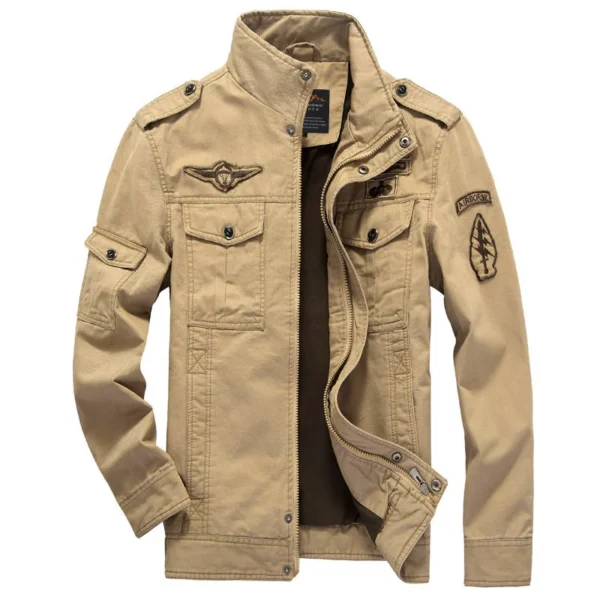 FGKKS 2023 Military Loose Men's Jacket New Autumn Casual Cotton Workwear Jacket High-Quality Design Bomber Jackets Male - Image 2