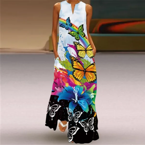 Summer Maxi Boho Dress Women's Elegant Robe Party Sleeveless Casual Sundress Vintage Y2k Vestidos Para Mujer S-5XL Maxi Elegant - Image 2