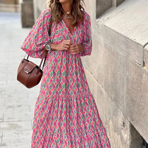 Women Casual Loose Round Neck Floral Dress Short Sleeve Maxi Day Dresses for Women plus Size Flare Dress Cocktail Dress plus
