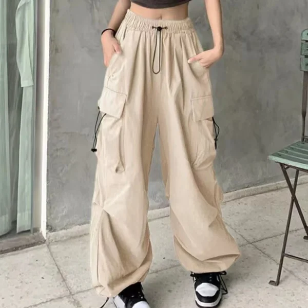Harajuku Oversized Cargo Parachute Pants Women Streetwear Vintage Y2k Hip Hop Wide Leg Joggers Baggy Sweatpants Techwear - Image 3