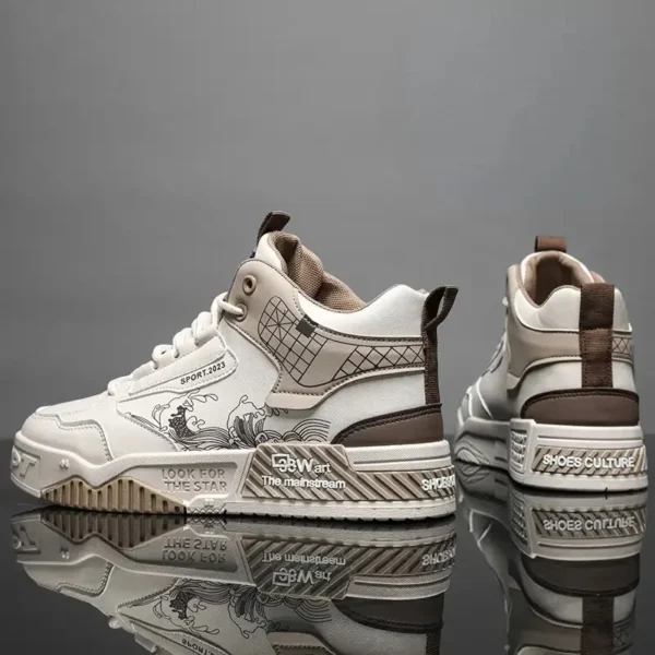 Men's High-Top Sneakers Outdoor Casual Shoes Designer Platform Running Shoes for Men Lace Up Vulcanized Shoes Zapatillas Hombre - Image 3