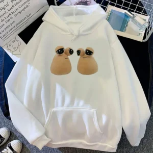 Pou Hoodies Women Cartoon Hoodie Sweat Y2k Graphic Y2k Aesthetic Hooded Shirt Sweater Female Long Sleeve Top Hood