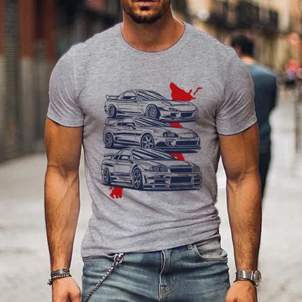 New T-Shirt for Men Car Racing Aesthetic Clothing Summer Tops Short Sleeve Mens T Shirts Oversized T Shirt Men UnisexTees Shirts - Image 5